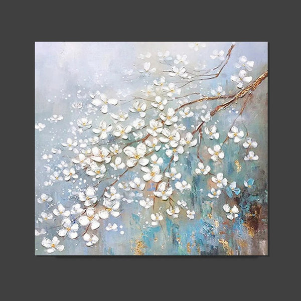 Abstract Flower Painting, Extra Large Abstract Paintings on Canvas, Hand Painted Abstract Painting, Bedroom Wall Art Ideas, Heavy Texture Painting-Art Painting Canvas