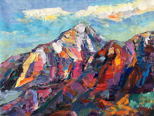 Abstract Mountain Painting, Landscape Wall Art Paintings, Custom Original Landscape Painting, Mountain Landscape Painting-Art Painting Canvas