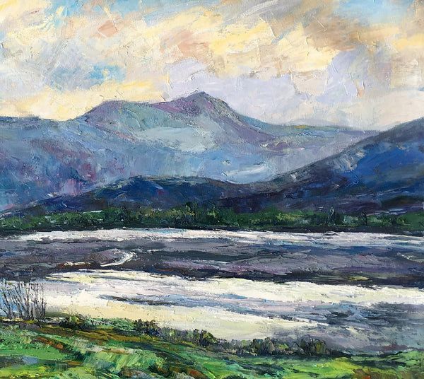 Landscape Canvas Painting, Canvas Wall Art Painting, Mountain Landscape Paintings, Custom Large Painting, Autumn Mountain Painting-Art Painting Canvas