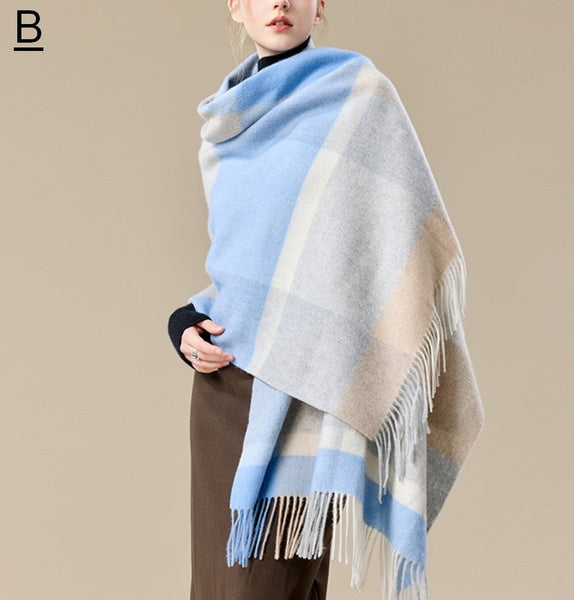 Christmas Holiday Gift, Evening Wrap, Large Wool Scarf, Winter Shawl, Elegant Shawl, Warm Cape, Cold Weather Scarf, Fashion Scarf, Oversized Scarf, Winter Shawl-Art Painting Canvas
