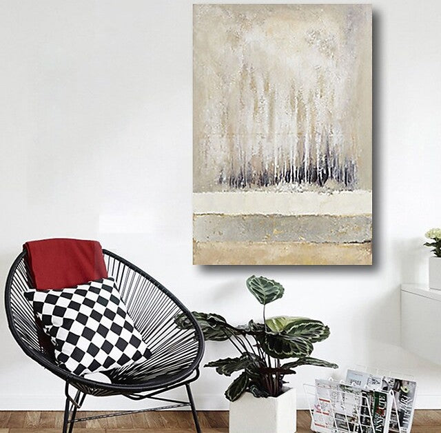 Simple Modern Acrylic Paintings Forest Tree Painting, Nature Inspired Wall Art, Green Botanical Canvas, Hand Painted Landscape, Serene Home Decor