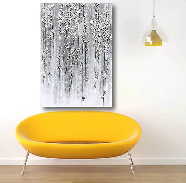 Paintings for Bedroom, Abstract Flower Painting, Flower Acrylic Painting, Canvas Painting Flower, Simple Modern Acrylic Paintings-Art Painting Canvas