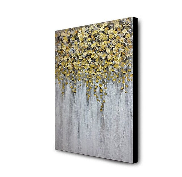 Simple Modern Acrylic Paintings, Abstract Flower Painting, Flower Acrylic Painting, Canvas Painting Flower, Paintings for Dining Room-Art Painting Canvas