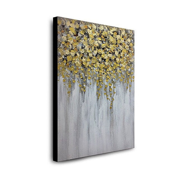 Simple Modern Acrylic Paintings, Abstract Flower Painting, Flower Acrylic Painting, Canvas Painting Flower, Paintings for Dining Room-Art Painting Canvas
