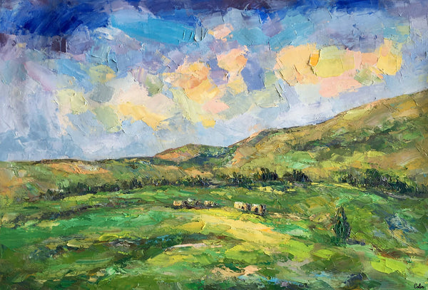 Landscape Painting for Sale, Mountain Painting, Custom Original Landscape Painting on Canvas, Landscape Painting for Living Room-Art Painting Canvas