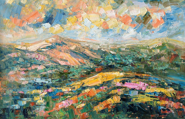 Landscape Oil Painting, Abstract Autumn Mountain Painting, Canvas Painting for Sale-Art Painting Canvas