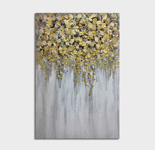 Simple Modern Acrylic Paintings, Abstract Flower Painting, Flower Acrylic Painting, Canvas Painting Flower, Paintings for Dining Room-Art Painting Canvas