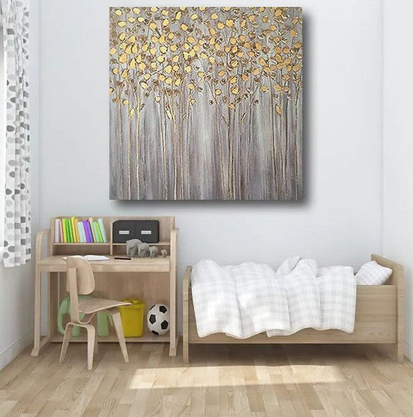 Birch Tree Paintings, Easy Painting Ideas for Bedroom, Acrylic Painting on Canvas, Large Acrylic Canvas Paintings, Huge Painting for Sale-Art Painting Canvas