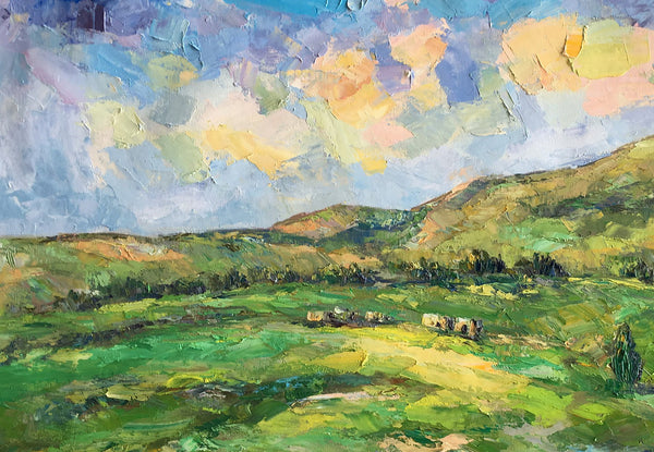 Landscape Painting for Sale, Mountain Painting, Custom Original Landscape Painting on Canvas, Landscape Painting for Living Room-Art Painting Canvas