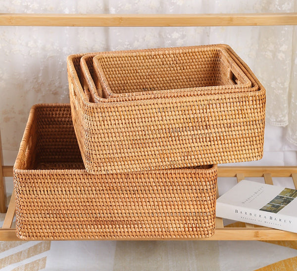 Extra Large Woven Baskets for Living Room, Storage Baskets for Clothes, Storage Baskets for Kitchen, Rectangular Storage Basket for Bedroom, Storage Baskets for Shelves-Art Painting Canvas