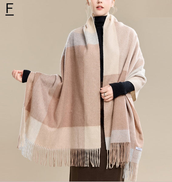 Christmas Holiday Gift, Evening Wrap, Large Wool Scarf, Winter Shawl, Elegant Shawl, Warm Cape, Cold Weather Scarf, Fashion Scarf, Oversized Scarf, Winter Shawl-Art Painting Canvas