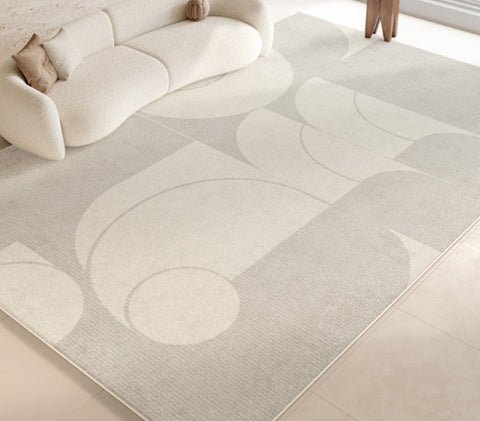 Abstract Contemporary Rugs for Bedroom, Dining Room Floor Rugs, Grey Modern Rugs under Sofa, Large Modern Rugs in Living Room, Modern Rugs for Office-Art Painting Canvas