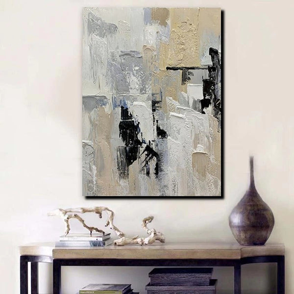 Heavy Texture Painting, Modern Abstract Painting, Simple Wall Art Ideas, Dining Room Abstract Painting, Acrylic Canvas Paintings-Art Painting Canvas