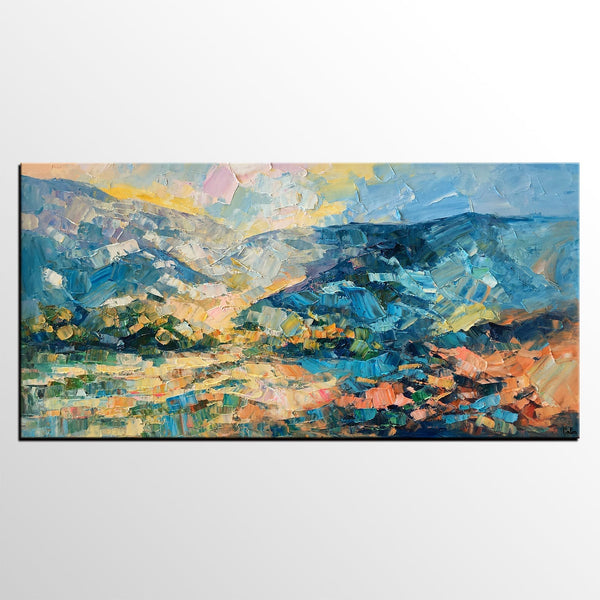 Canvas Art, Wall Art, Original Artwork, Original Art, Custom Canvas Painting, Mountain Landscape Art-Art Painting Canvas