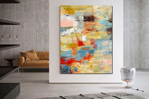 Contemporary Modern Art Paintings, Simple Modern Art, Living Room Wall Art Ideas, Palette Knife Paintings, Large Modern Art Ideas-Art Painting Canvas