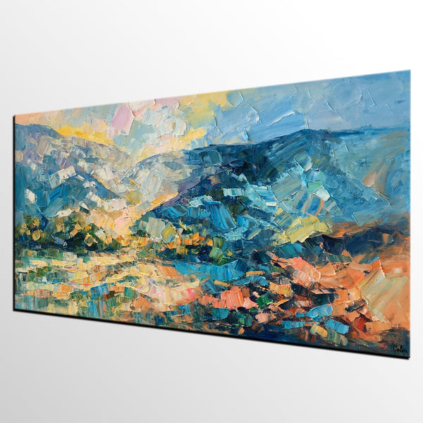 Canvas Art, Wall Art, Original Artwork, Original Art, Custom Canvas Painting, Mountain Landscape Art-Art Painting Canvas