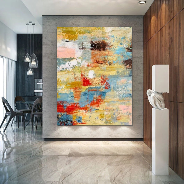 Contemporary Modern Art Paintings, Simple Modern Art, Living Room Wall Art Ideas, Palette Knife Paintings, Large Modern Art Ideas-Art Painting Canvas