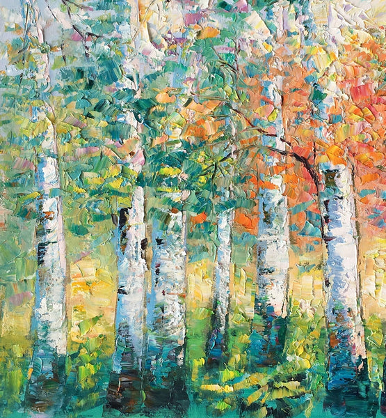 Custom Canvas Painting for Living Room, Heavy Texture Canvas Art, Autumn Tree Landscape Art-Art Painting Canvas