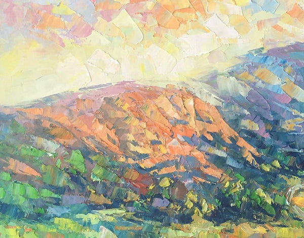 Mountain Landscape Painting, Spring Mountain Painting, Custom Canvas Painting for Sale, Original Paintings for Sale, Oil Painting on Canvas-Art Painting Canvas
