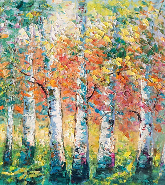 Custom Canvas Painting for Living Room, Heavy Texture Canvas Art, Autumn Tree Landscape Art-Art Painting Canvas