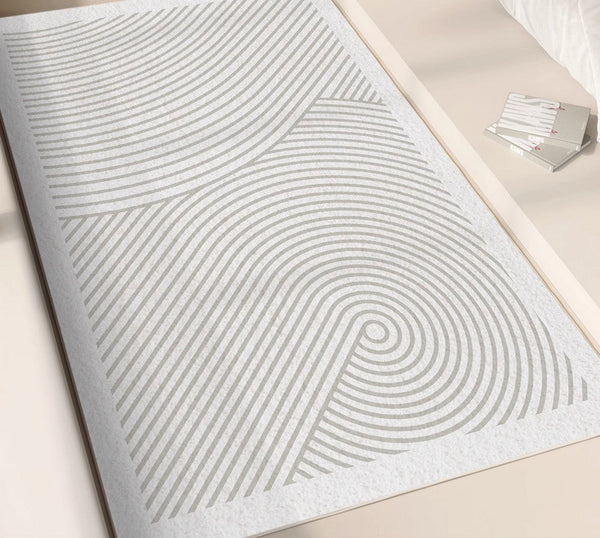 Soft Modern Rug for Living Room, Bedroom Floor Rugs, Geometric Contemporary Rugs for Dining Room, Gray Modern Rugs for Living Room