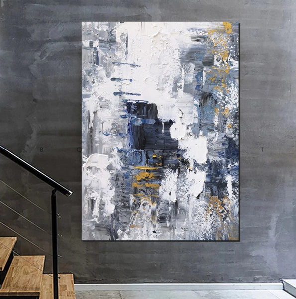 Living Room Abstract Wall Art Ideas, Large Acrylic Canvas Paintings, Large Wall Art Ideas, Impasto Painting, Simple Modern Abstract Painting-Art Painting Canvas