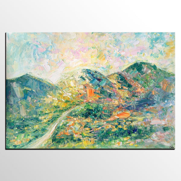 Abstract Oil Painting, Impasto Painting, Custom Landscape Painting, Mountain Landscape Painting-Art Painting Canvas