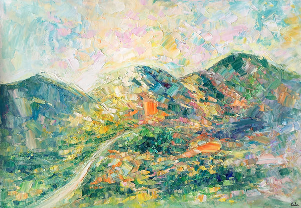 Abstract Oil Painting, Impasto Painting, Custom Landscape Painting, Mountain Landscape Painting-Art Painting Canvas