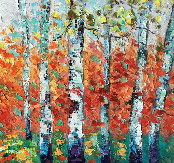 Custom Canvas Artwork, Spring Tree Painting, Landscape Oil Painting, Canvas Painting for Bedroom-Art Painting Canvas