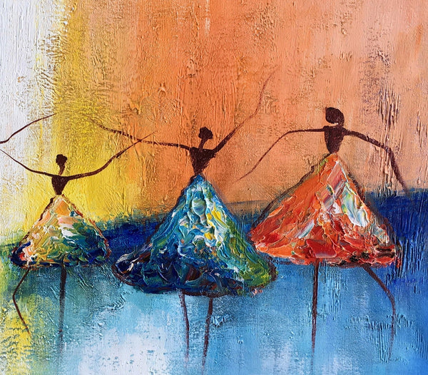 Acrylic Abstract Painting, Ballet Dancer Painting, Abstract Modern Painting, Modern Paintings for Living Room,Custom Art-Art Painting Canvas