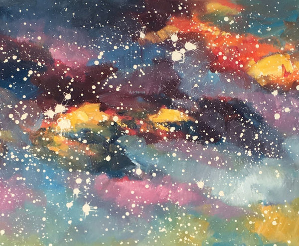 Wall Art for Bedroom Wall Art, Starry Night Sky Painting, Landscape Art, Custom Large Canvas Painting-Art Painting Canvas