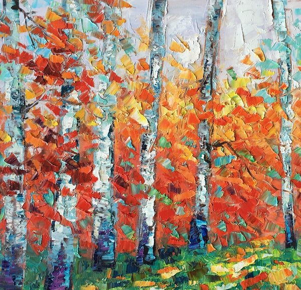 Custom Canvas Artwork, Spring Tree Painting, Landscape Oil Painting, Canvas Painting for Bedroom-Art Painting Canvas
