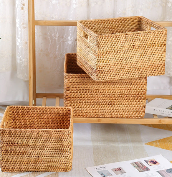 Extra Large Woven Baskets for Living Room, Storage Baskets for Clothes, Storage Baskets for Kitchen, Rectangular Storage Basket for Bedroom, Storage Baskets for Shelves-Art Painting Canvas