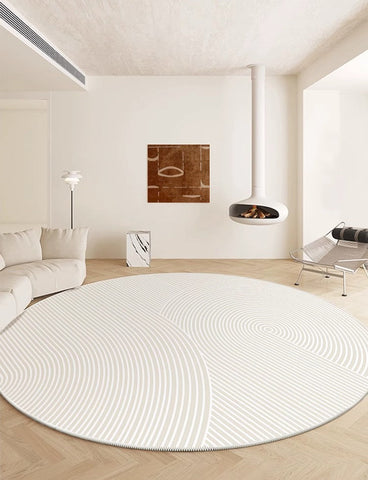 Soft Modern Rugs for Dining Room, Abstract Contemporary Round Rugs for Dining Room, Geometric Modern Rug Ideas for Living Room, Circular Modern Rugs for Bathroom
