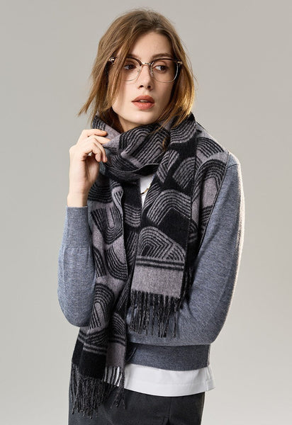 Soft Cashmere Scarf for Women, Cold Weather Scarf, Fashion Designer Scarf, Elegant Scarf, Holiday Women Scarf, Modern Wool Scarf, Warm Winter Scarf-Art Painting Canvas