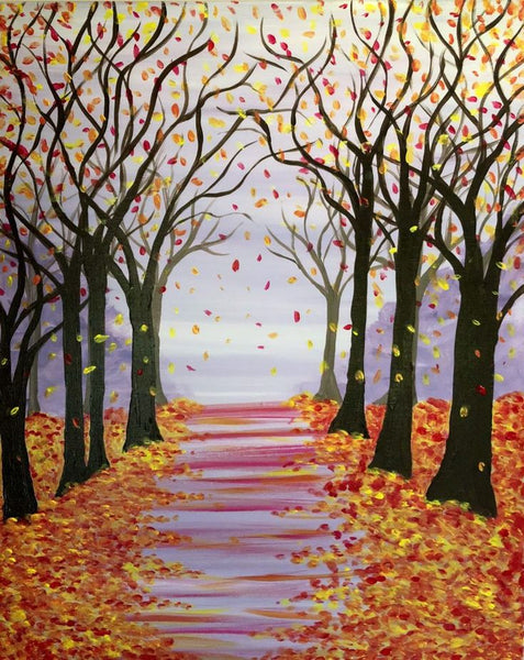 Small Autum Forest Tree Painting, Simple Landscape Artwork, Easy Painting Ideas on Canvas, Simple Acrylic Paintings, Small Canvas Art on Canvas-Art Painting Canvas
