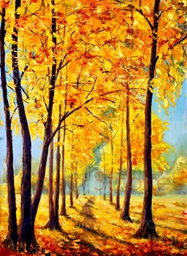 Small Autum Forest Tree Painting, Easy Painting Ideas on Canvas, Simple Acrylic Paintings, Small Canvas Art on Canvas, Simple Landscape Artwork-Art Painting Canvas