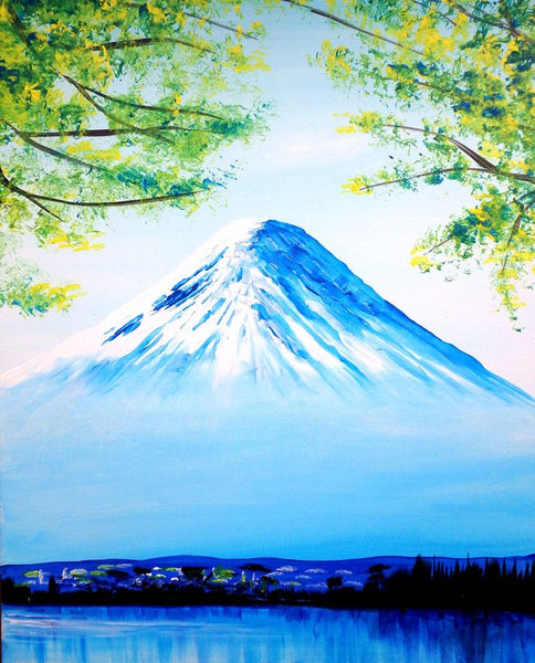 Simple Small Winter Mountain Painting, Easy Painting Ideas on Canvas, Small Canvas Artwork, Simple Landscape Art on Canvas, Simple Acrylic Paintings-Art Painting Canvas