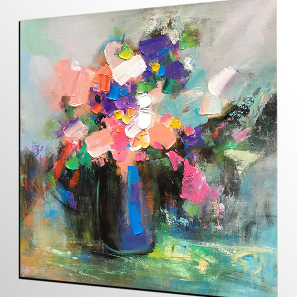 Living Room Wall Art, Flower Still Life Painting, Original Wall Art, Floral Painting, Custom Large Artwork-Art Painting Canvas