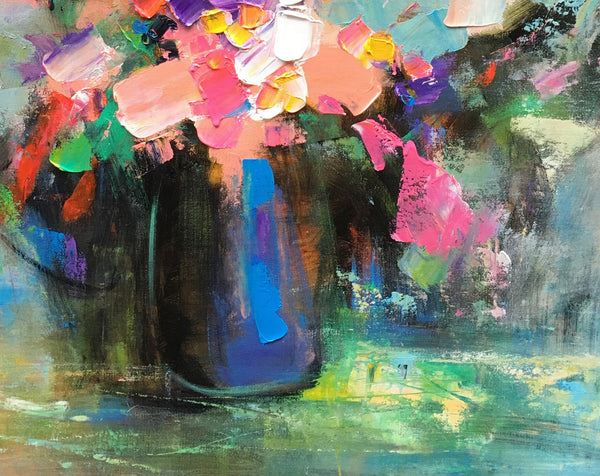 Living Room Wall Art, Flower Still Life Painting, Original Wall Art, Floral Painting, Custom Large Artwork-Art Painting Canvas