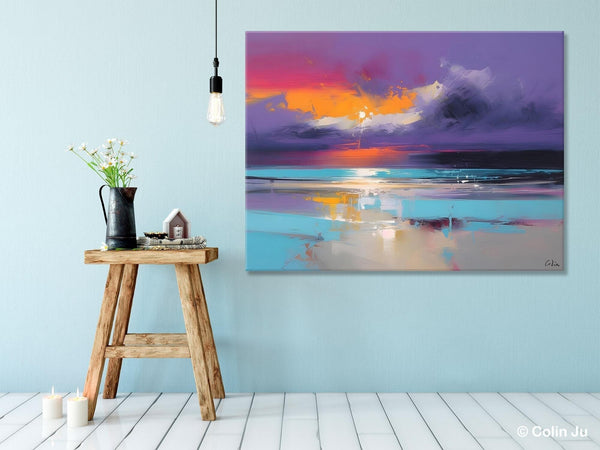 Abstract Landscape Paintings, Modern Abstract Wall Art, Extra Large Canvas Painting for Dining Room, Original Canvas Wall Art Paintings-Art Painting Canvas