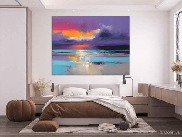 Abstract Landscape Paintings, Modern Abstract Wall Art, Extra Large Canvas Painting for Dining Room, Original Canvas Wall Art Paintings-Art Painting Canvas
