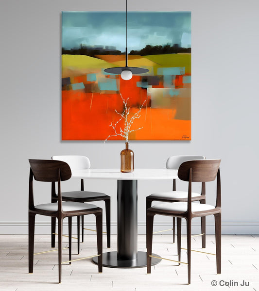 Original Landscape Wall Art Paintings, Oversized Modern Canvas Paintings, Modern Acrylic Artwork, Large Abstract Painting for Dining Room-Art Painting Canvas