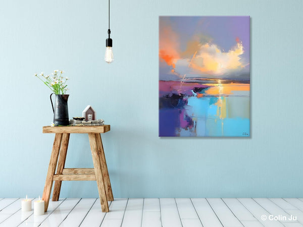 Original Landscape Paintings, Modern Paintings, Large Contemporary Wall Art, Acrylic Painting on Canvas, Extra Large Paintings for Bedroom-Art Painting Canvas