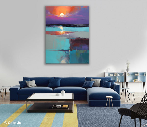 Extra Large Painting on Canvas, Oversized Contemporary Acrylic Painting, Extra Large Canvas Painting for Bedroom, Original Abstract Painting