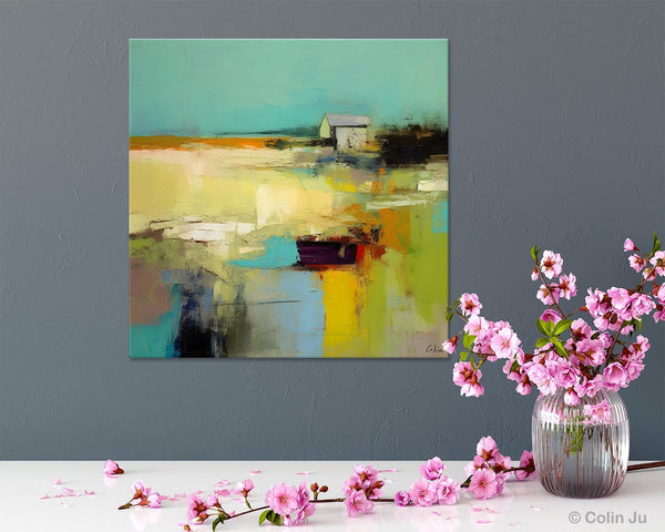 Landscape Canvas Paintings, Original Landscape Paintings, Abstract Wall Art Painting for Living Room, Oversized Acrylic Painting on Canvas-Art Painting Canvas