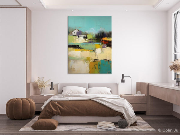 Landscape Canvas Paintings for Dining Room, Extra Large Modern Wall Art, Acrylic Painting on Canvas, Original Landscape Abstract Painting-Art Painting Canvas