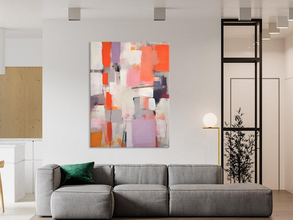 Large Painting for Dining Room, Original Canvas Artwork, Contemporary Acrylic Painting on Canvas, Simple Abstract Art, Wall Art Paintings-Art Painting Canvas