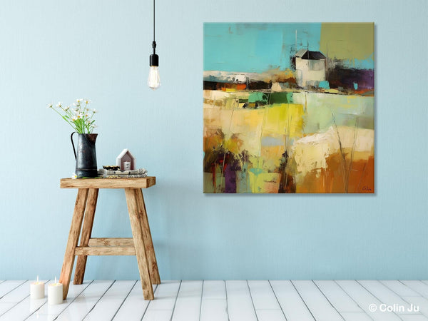 Landscape Canvas Paintings, Landscape Acrylic Art, Original Abstract Art, Hand Painted Canvas Art, Large Landscape Paintings for Living Room-Art Painting Canvas