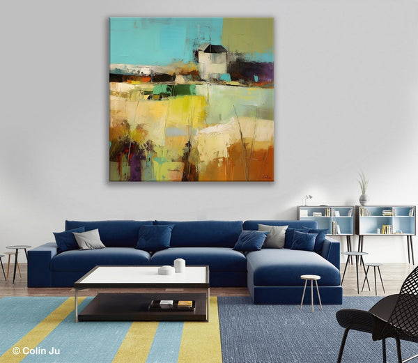 Landscape Canvas Paintings, Landscape Acrylic Art, Original Abstract Art, Hand Painted Canvas Art, Large Landscape Paintings for Living Room-Art Painting Canvas